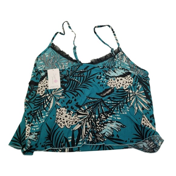New Secret Treasures Rib Knit‎ Cami Short Set Women's Size 2X 18W-20W Green - Picture 1 of 5